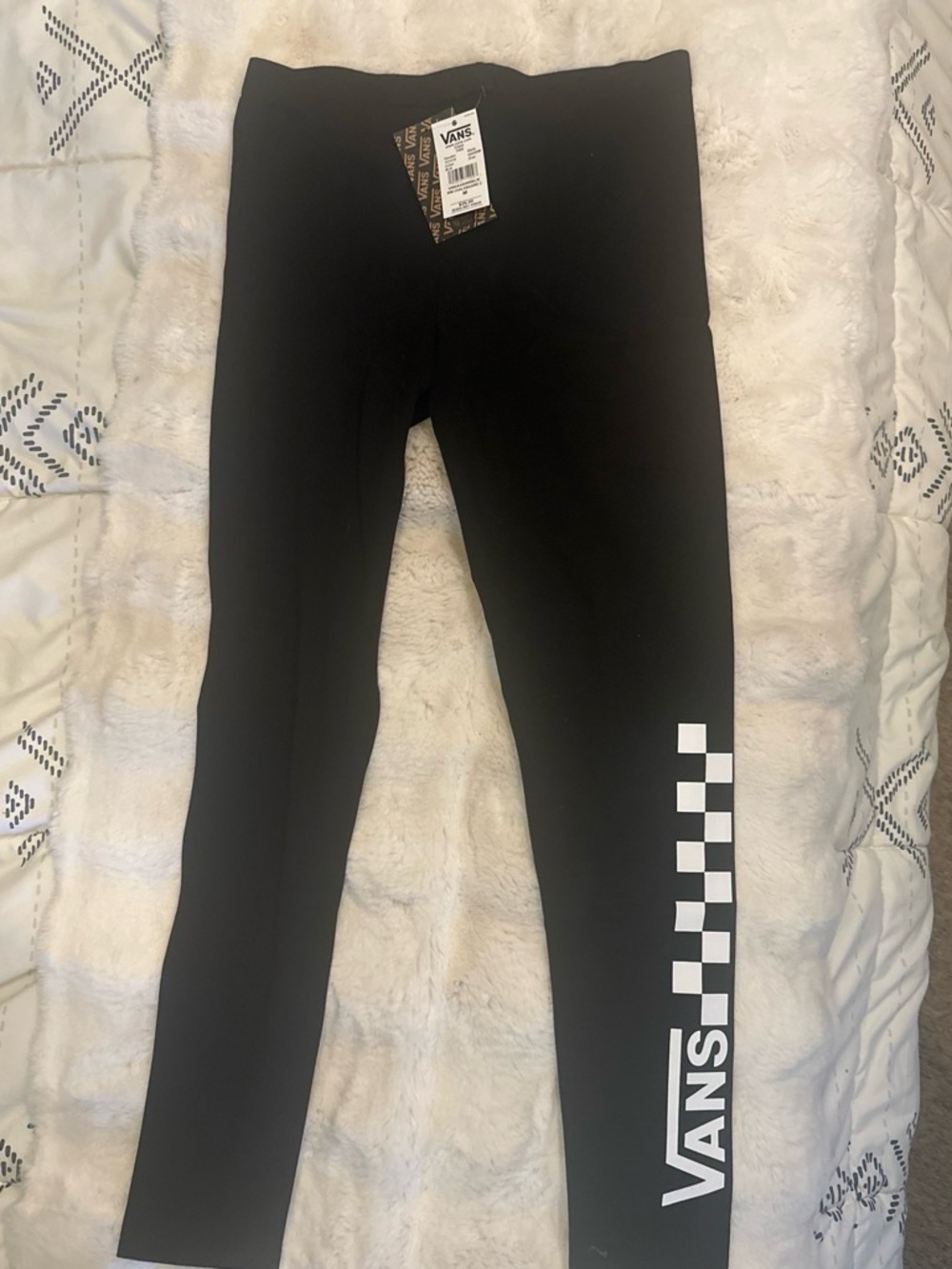 Vans Black Leggings with White Checker & Logo